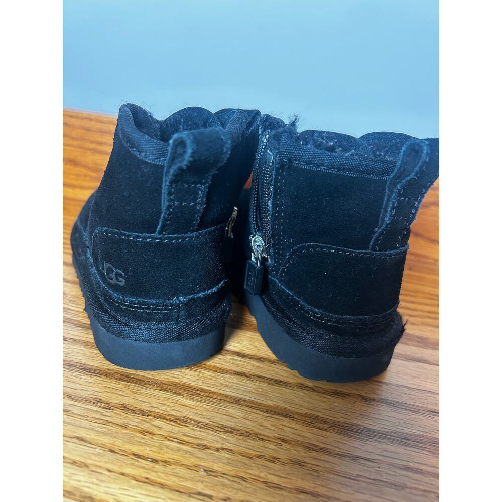 Uggs Toddler Size 8 Neumel Boot 1017320T Suede Black - Picture 2 of 8